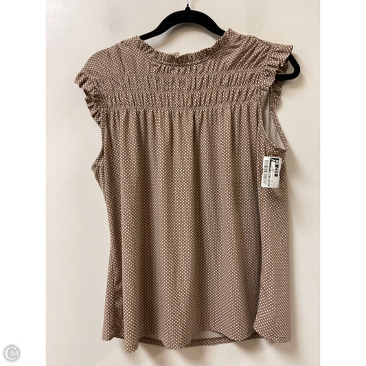 Top Short Sleeve By Adrianna Papell In Polkadot Pattern, Size: L