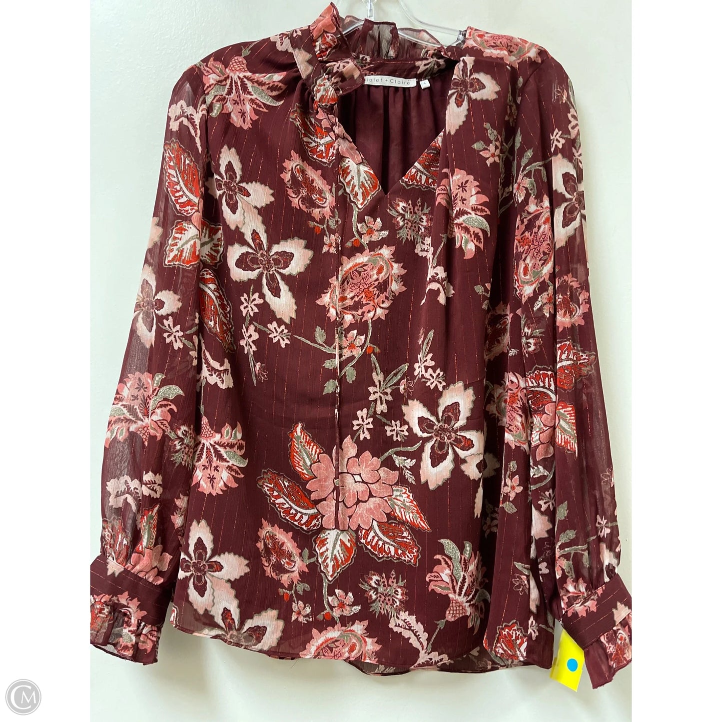 Top Long Sleeve By Violet And Claire In Red, Size: L