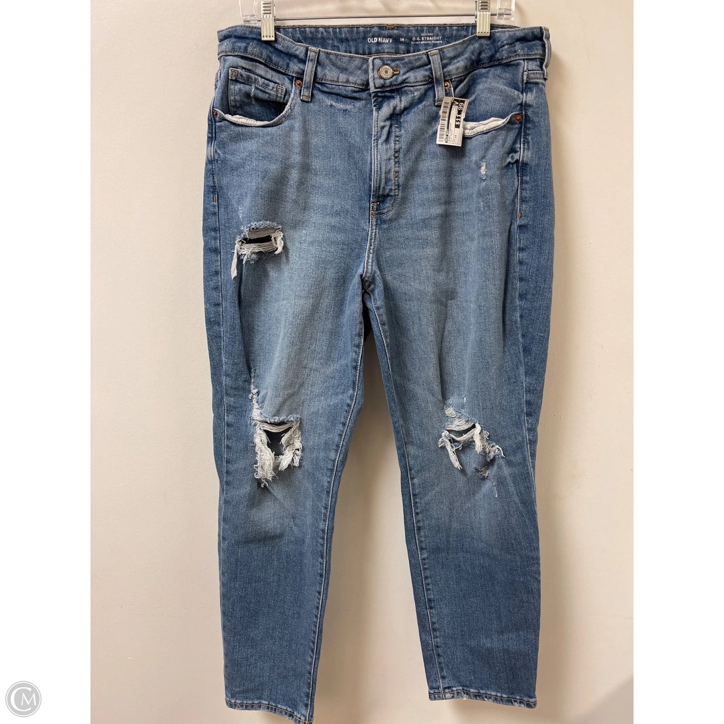 Jeans Straight By Old Navy In Blue Denim, Size: 14