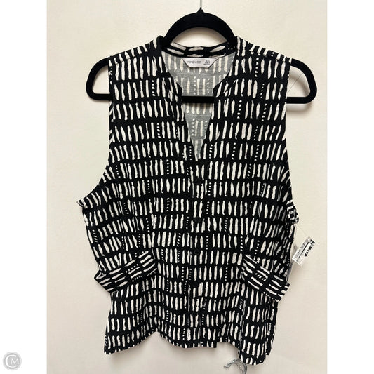 Blouse Sleeveless By Nine West In Black & White, Size: 1x