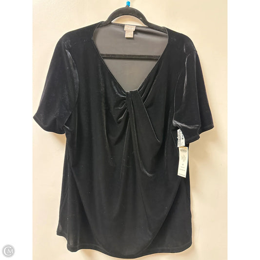 Top Short Sleeve By Chicos In Black, Size: 1x