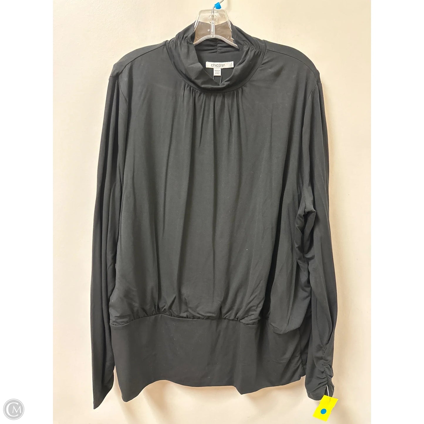Top Long Sleeve By Chicos In Black, Size: 1x