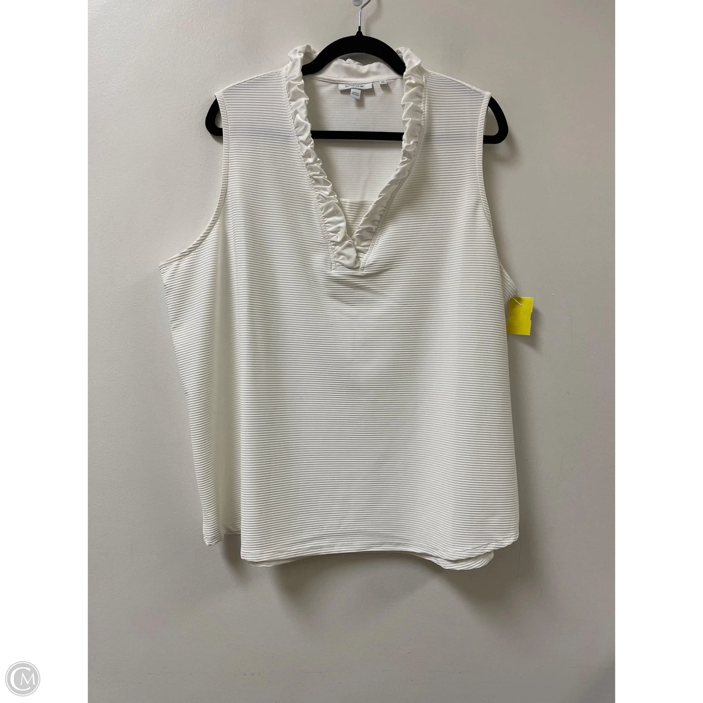 Top Sleeveless By Chicos In White, Size: 1x