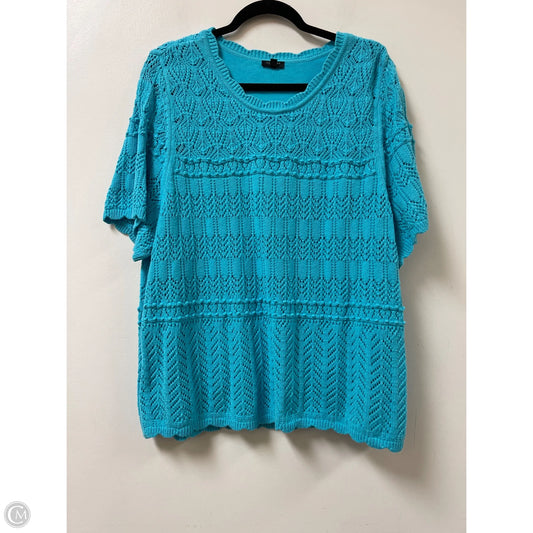 Sweater Short Sleeve By Talbots In Blue, Size: 3x