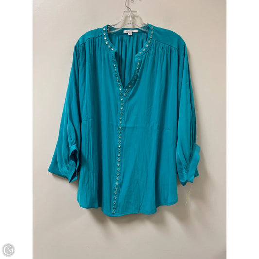 Top Short Sleeve By Chicos In Blue, Size: 1x