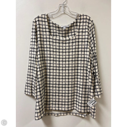 Top Long Sleeve By Chicos In Black & Cream, Size: 1x