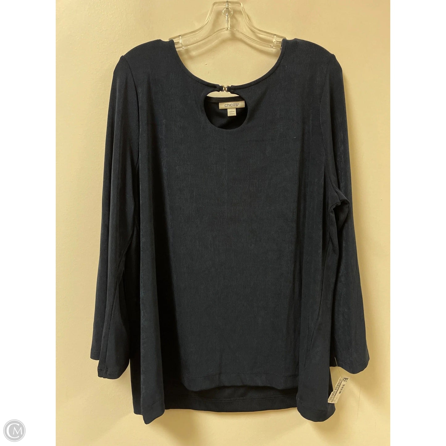 Top Long Sleeve By Chicos In Navy, Size: 1x