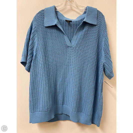 Sweater Short Sleeve By Talbots In Blue, Size: 3x