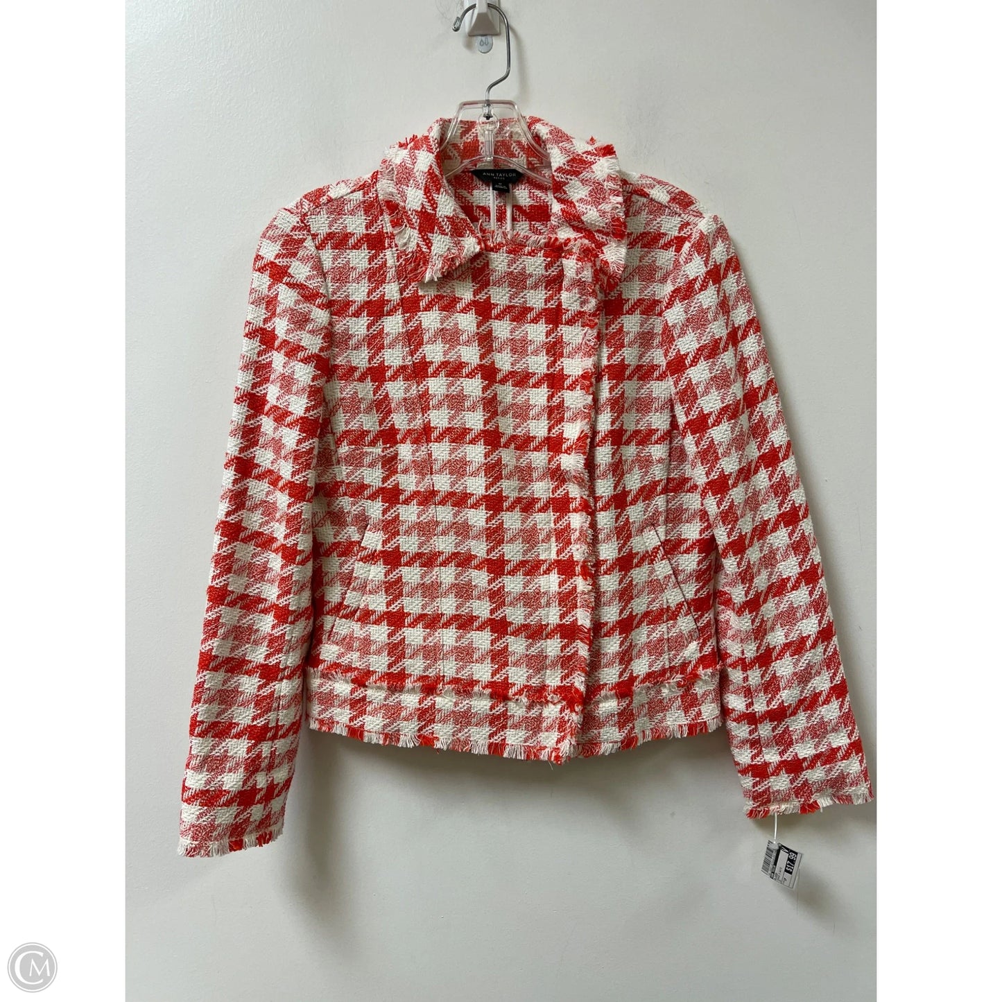 Blazer By Ann Taylor In Orange & White, Size: Sp