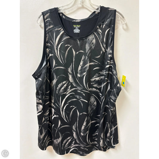 Athletic Tank Top By Tek Gear In Black & Grey, Size: 3x