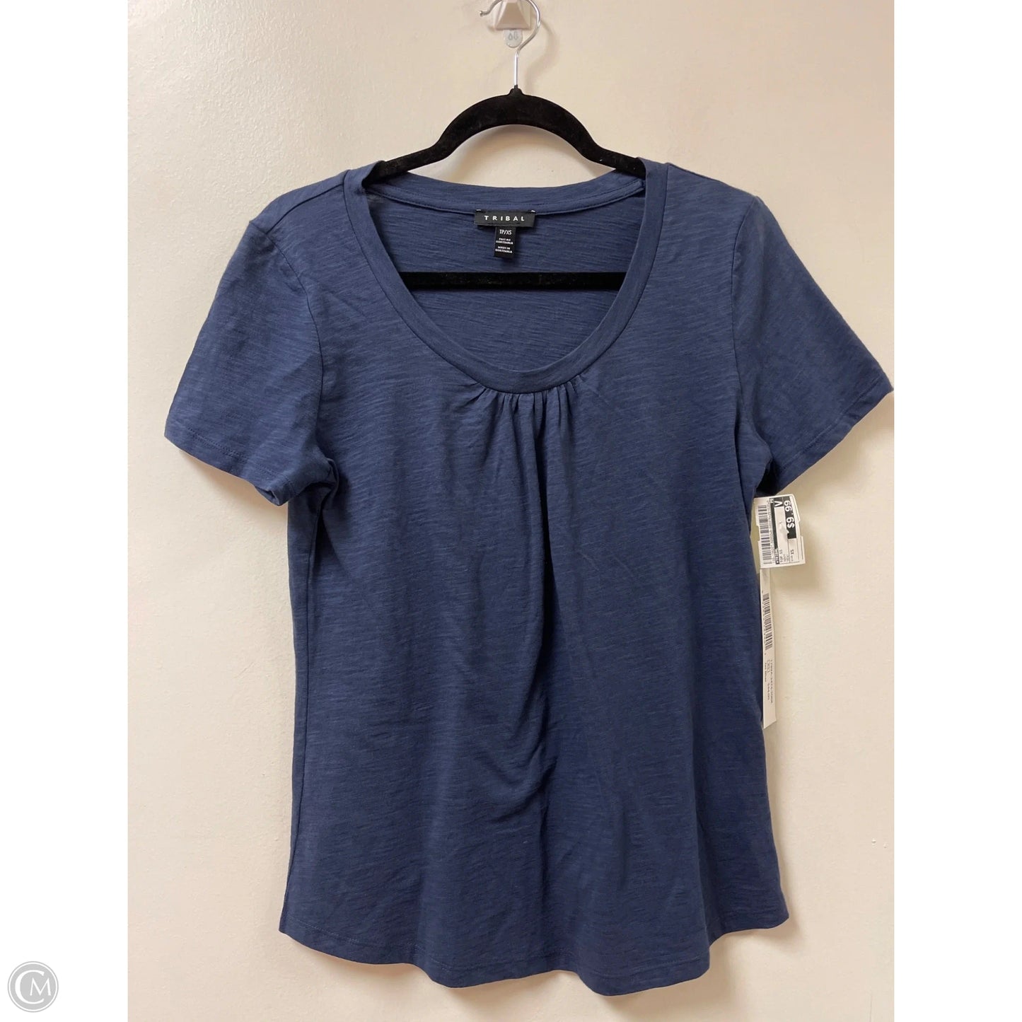 Top Short Sleeve By Tribal In Navy, Size: Xs