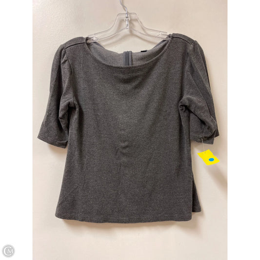 Top Short Sleeve By Ann Taylor In Grey, Size: M