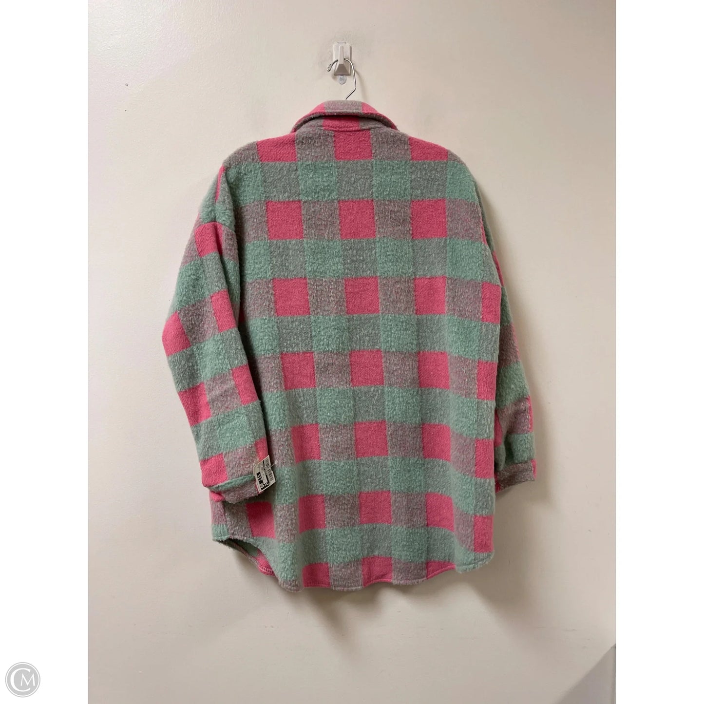 Jacket Shirt By Clothes Mentor In Blue & Pink, Size: M