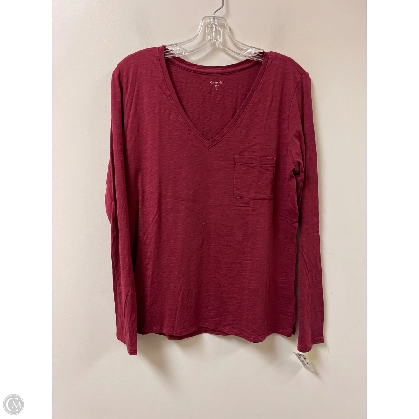 Top Long Sleeve By Garnet Hill In Red, Size: M