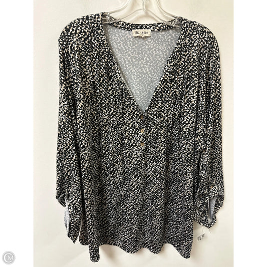 Top Long Sleeve By Clothes Mentor In Black & Cream, Size: 3x