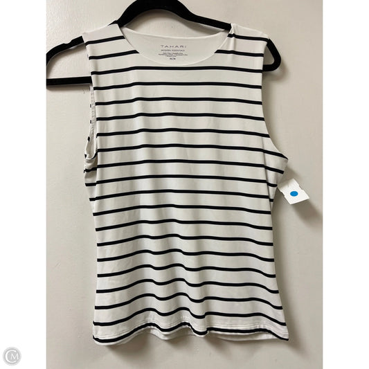 Top Sleeveless By Tahari In Striped Pattern, Size: M