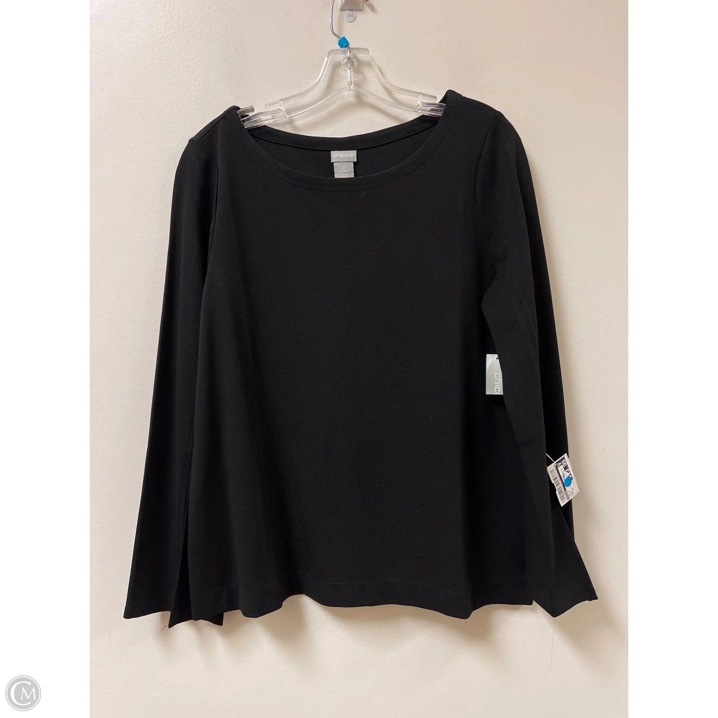 Top Long Sleeve By Chicos In Black, Size: M