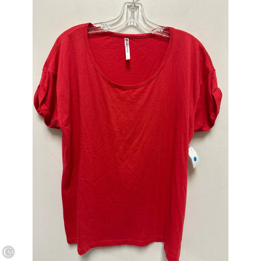 Athletic Top Short Sleeve By Fabletics In Red, Size: L