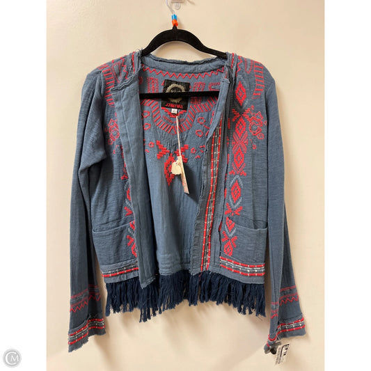 Sweater Cardigan By Johnny Was In Blue, Size: Xs