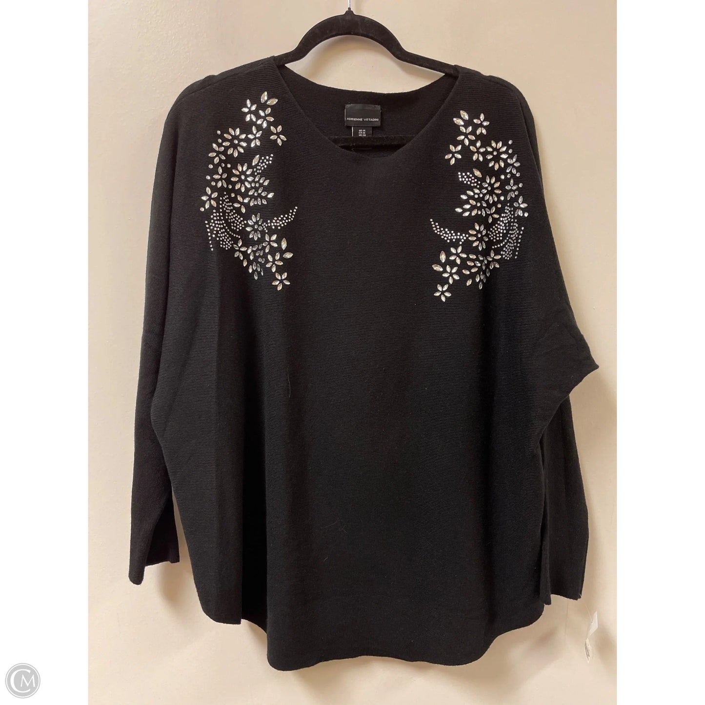 Sweater By Adrienne Vittadini In Black, Size: 1x