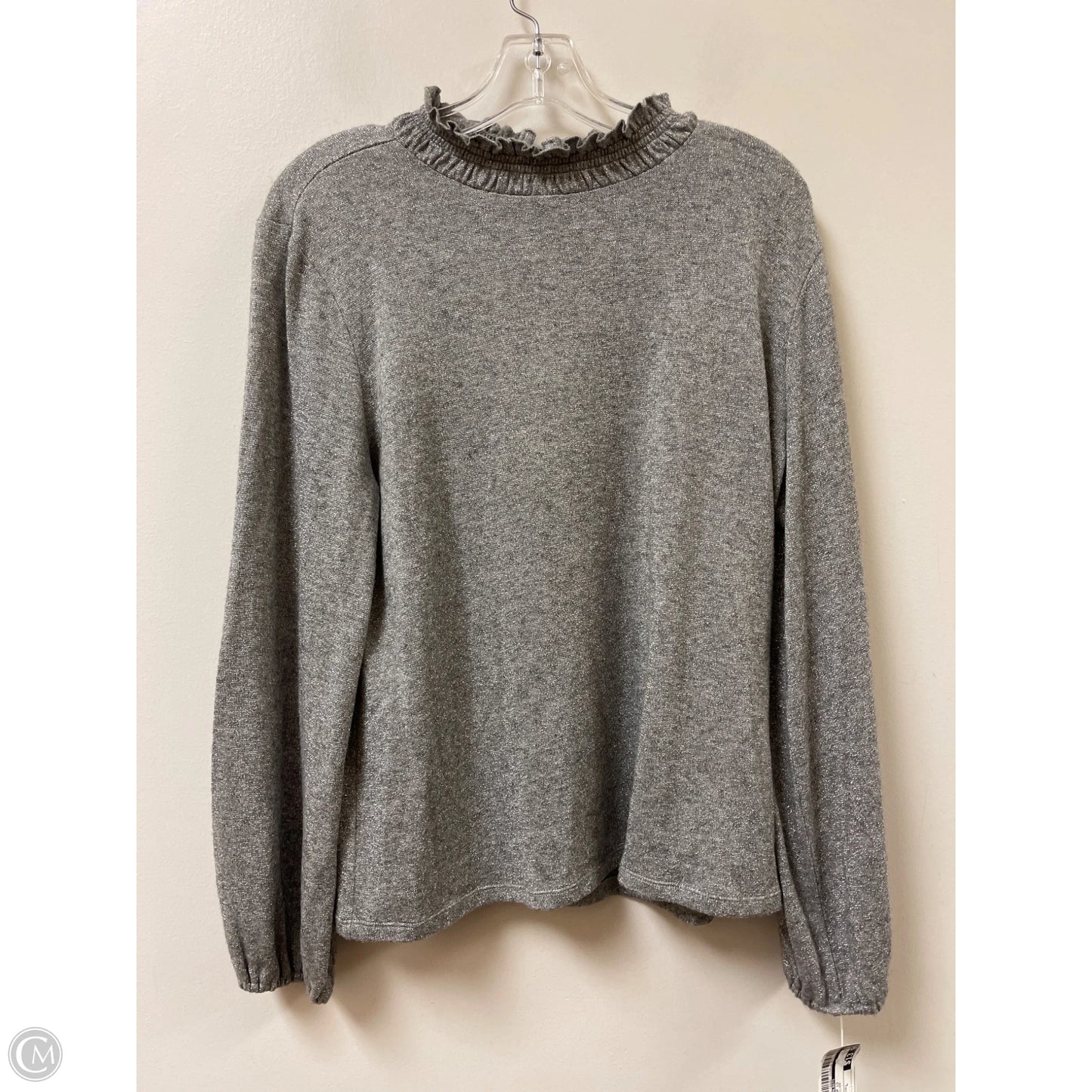 Top Long Sleeve By Talbots In Silver, Size: L