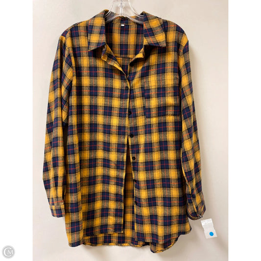 Blouse Long Sleeve By Clothes Mentor In Blue & Yellow, Size: L