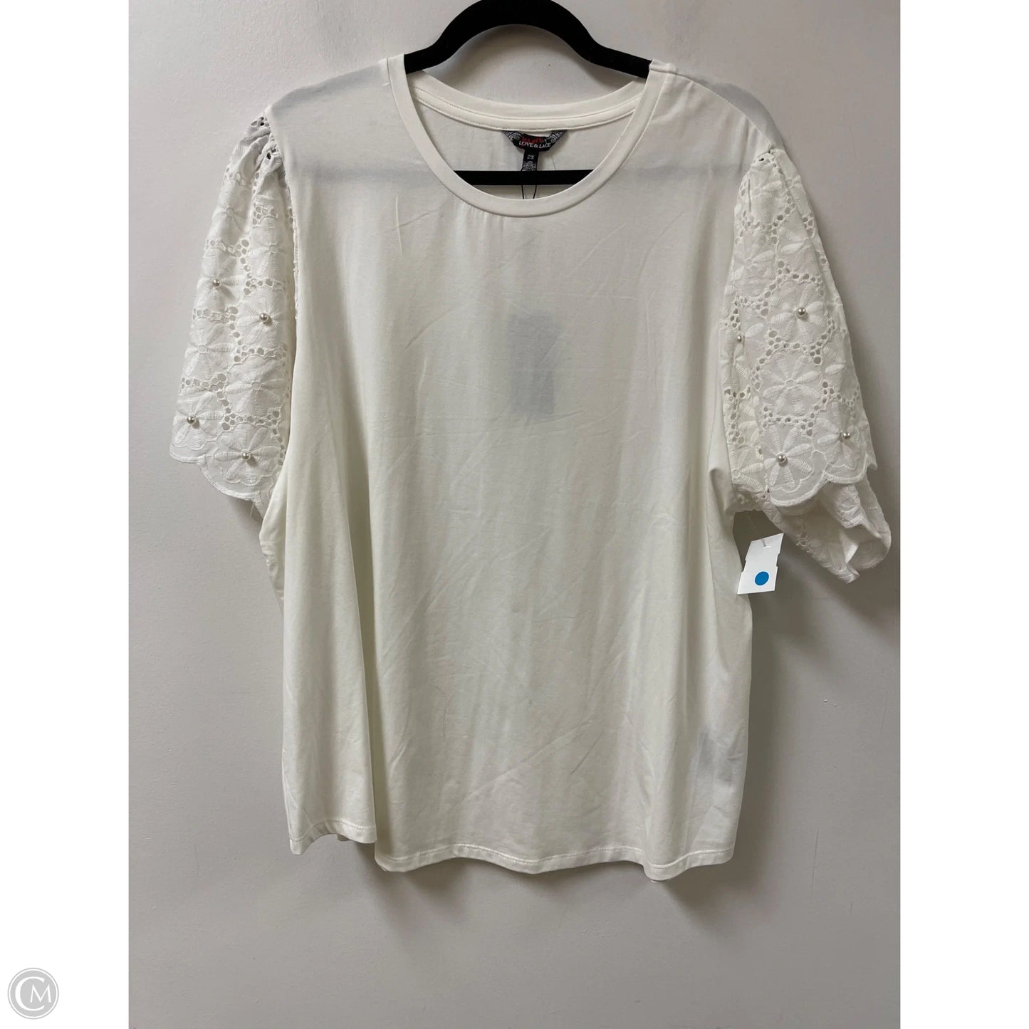 Top Short Sleeve By Clothes Mentor In White, Size: 2x