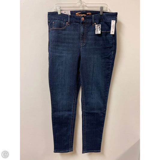 Jeans Skinny By Seven 7 In Blue Denim, Size: 16