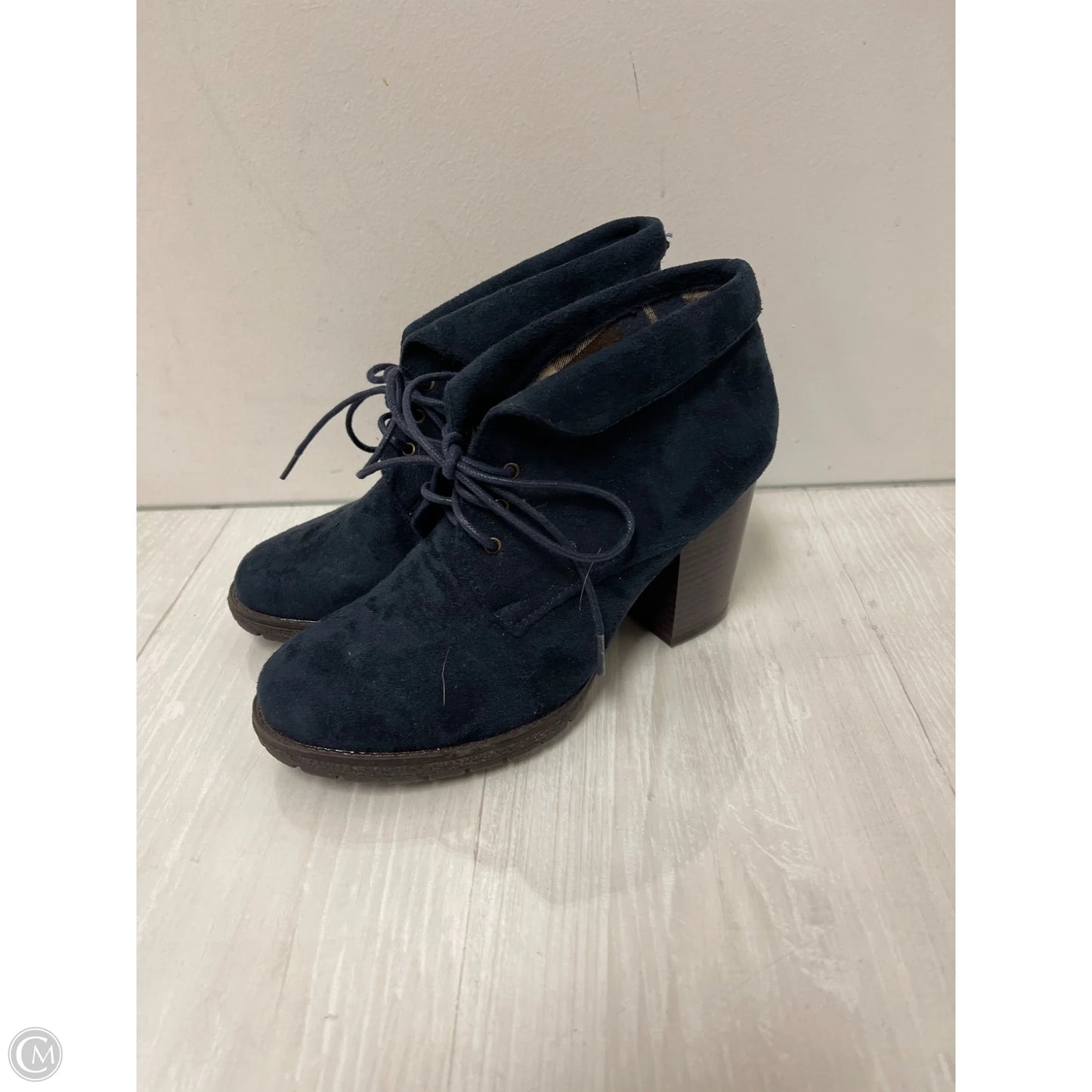 Boots Ankle Heels By Clothes Mentor In Navy, Size: 7