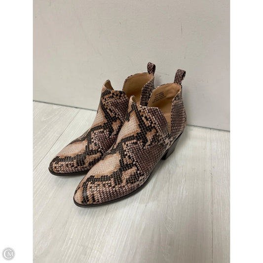 Boots Ankle Heels By Journee In Snakeskin Print, Size: 7.5