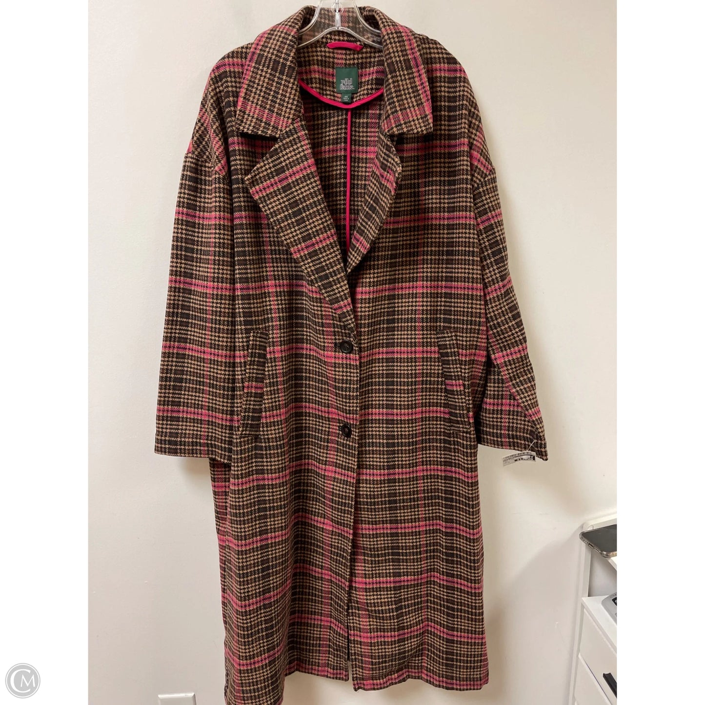 Coat Other By Wild Fable In Brown & Pink, Size: 1x