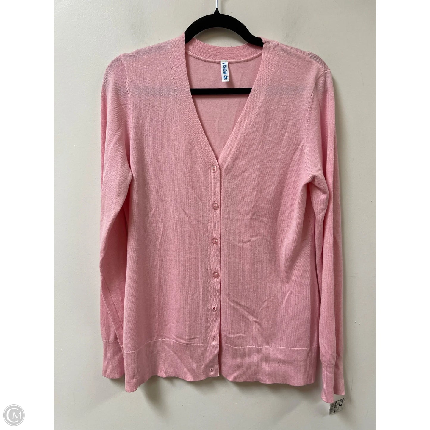 Sweater Cardigan By Clothes Mentor In Pink, Size: M