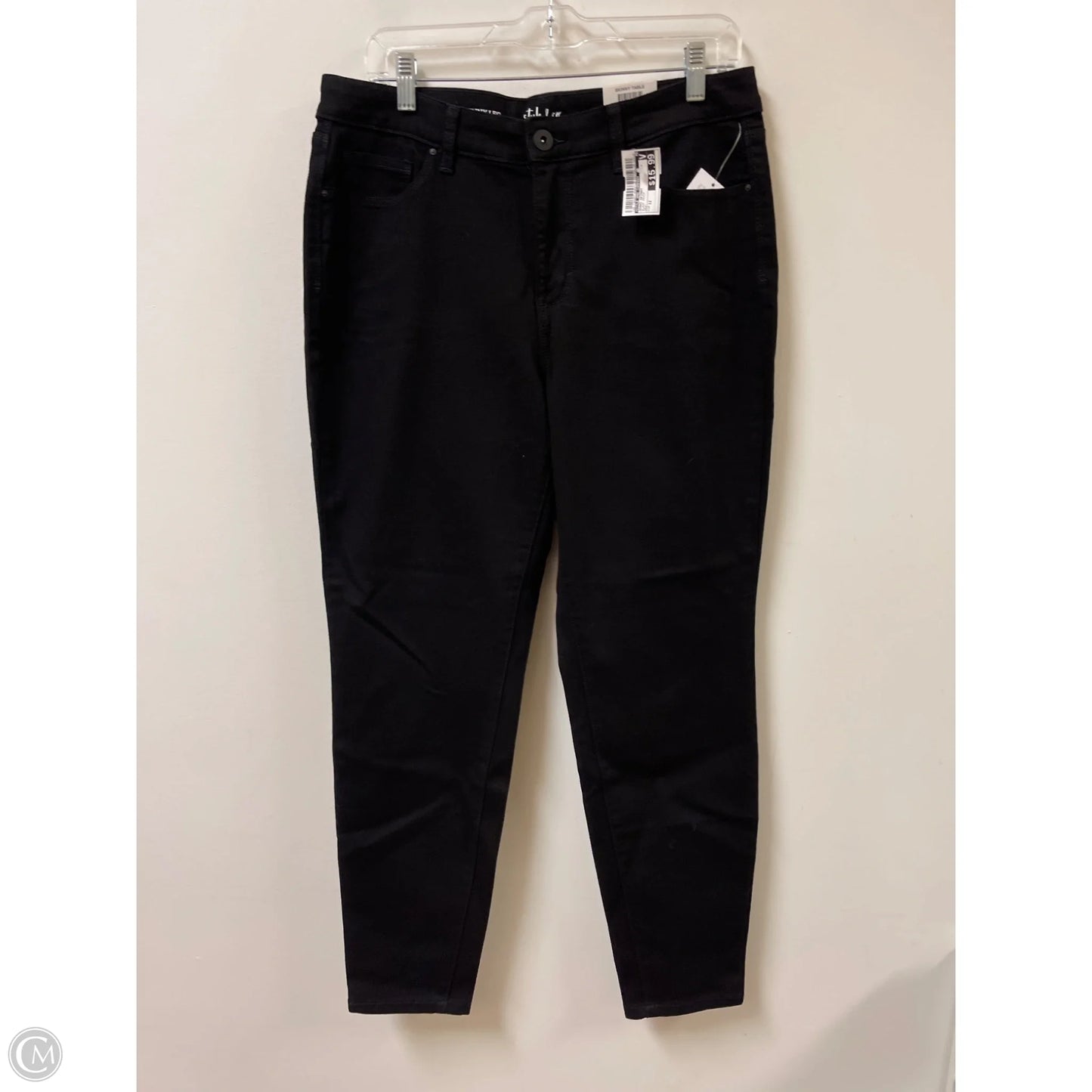 Jeans Skinny By Style And Company In Black Denim, Size: 12