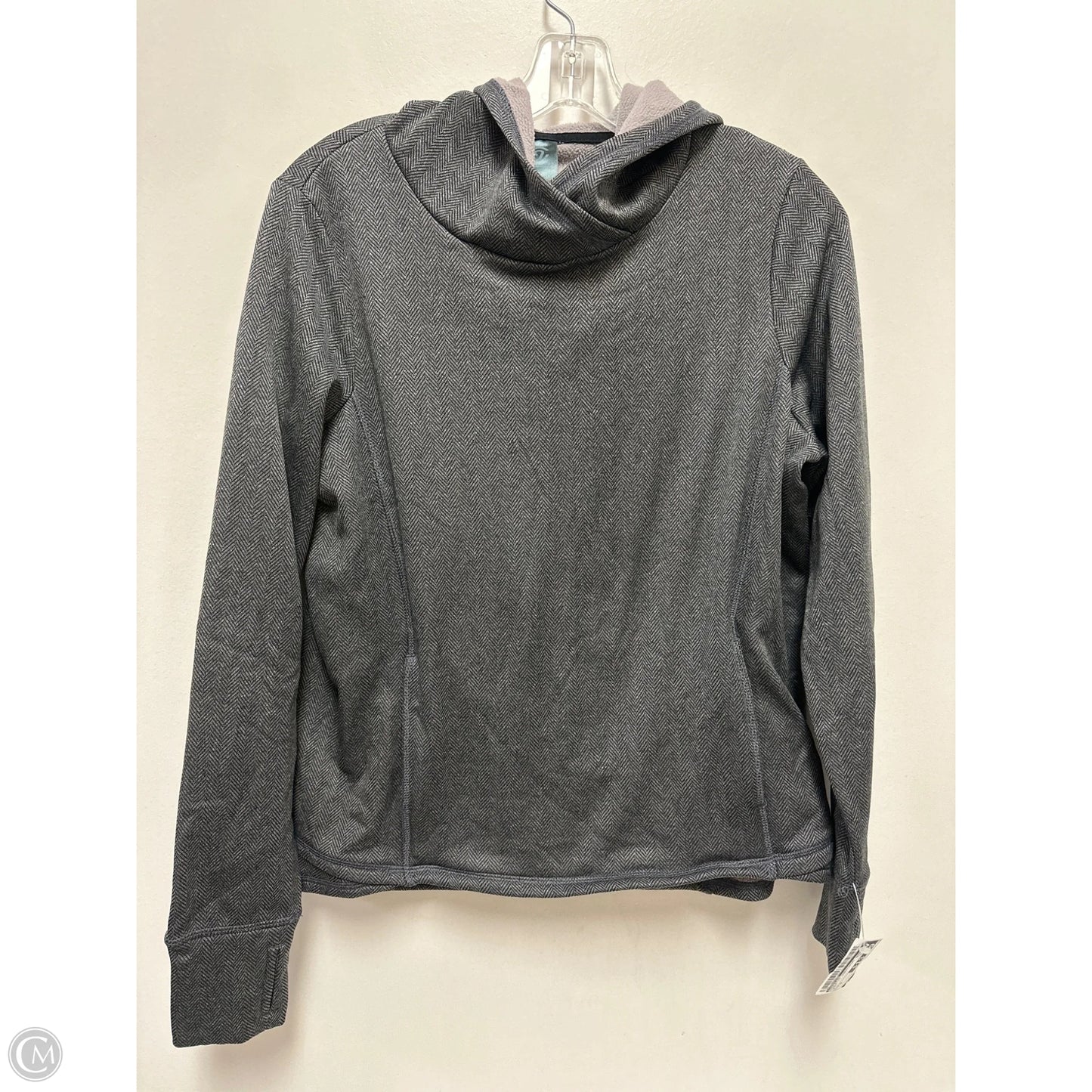Athletic Sweatshirt Hoodie By Champion In Grey, Size: S