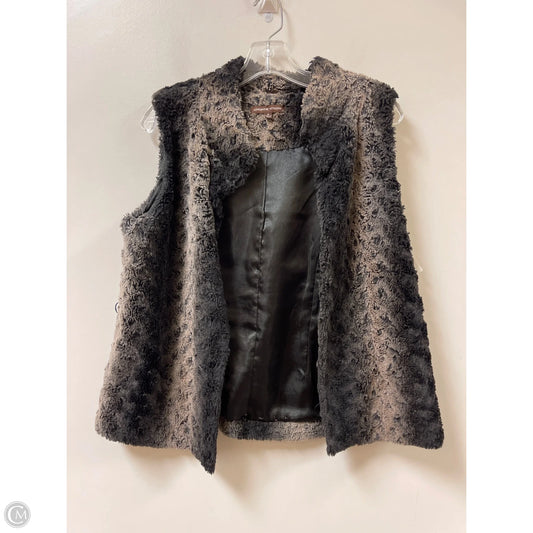 Vest Faux Fur & Sherpa By Adrienne Vittadini In Brown, Size: M