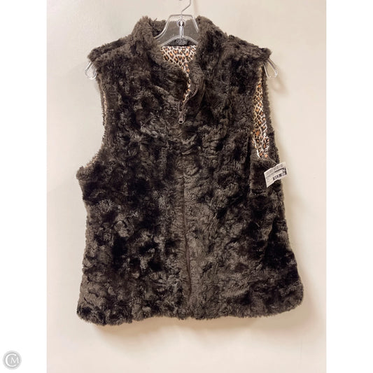 Vest Faux Fur & Sherpa By New Directions In Brown, Size: L