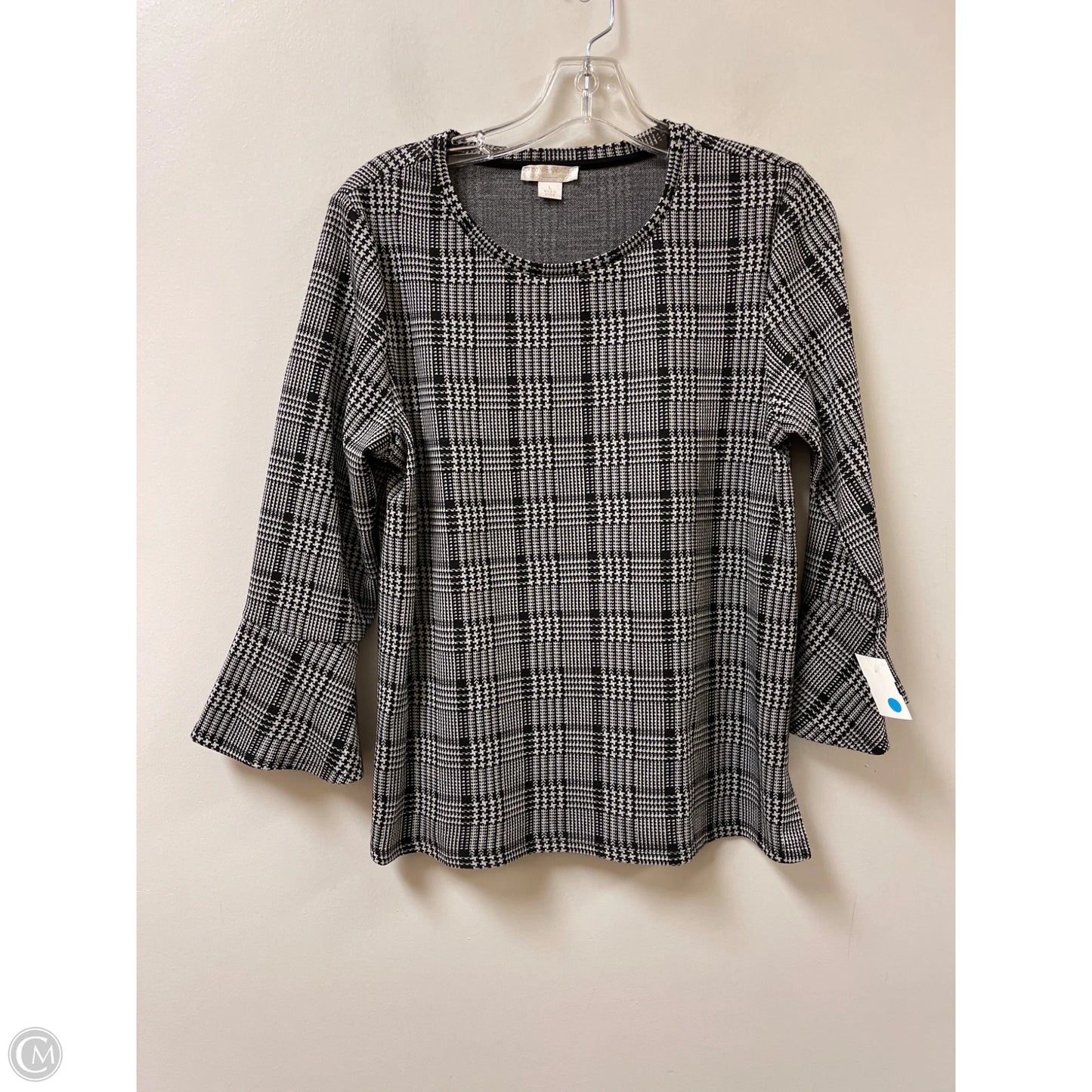 Top Long Sleeve By Clothes Mentor In Black & White, Size: L