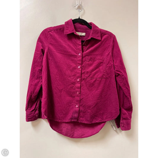 Blouse Long Sleeve By Loft In Purple, Size: Xsp