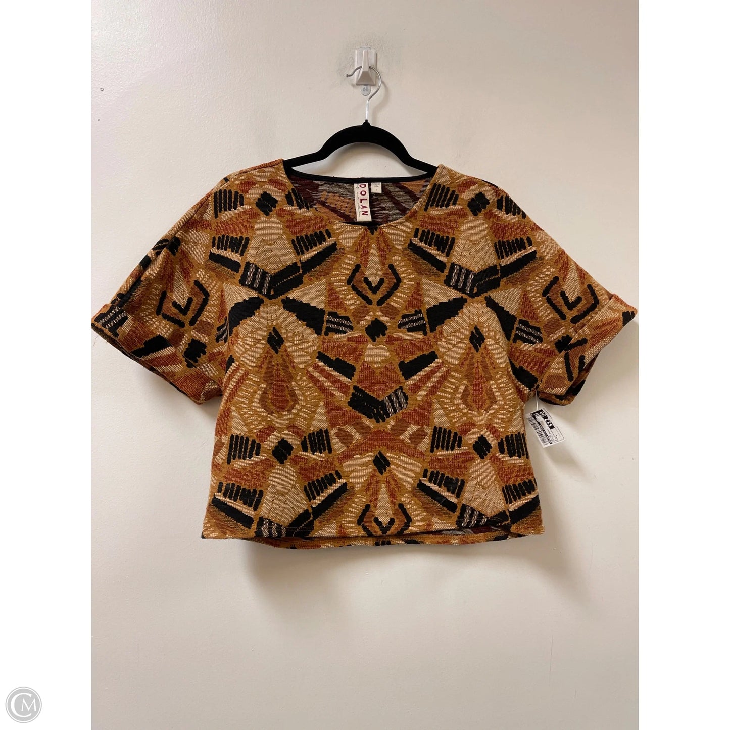 Top Short Sleeve By Dolan Left Coast In Black & Brown, Size: S