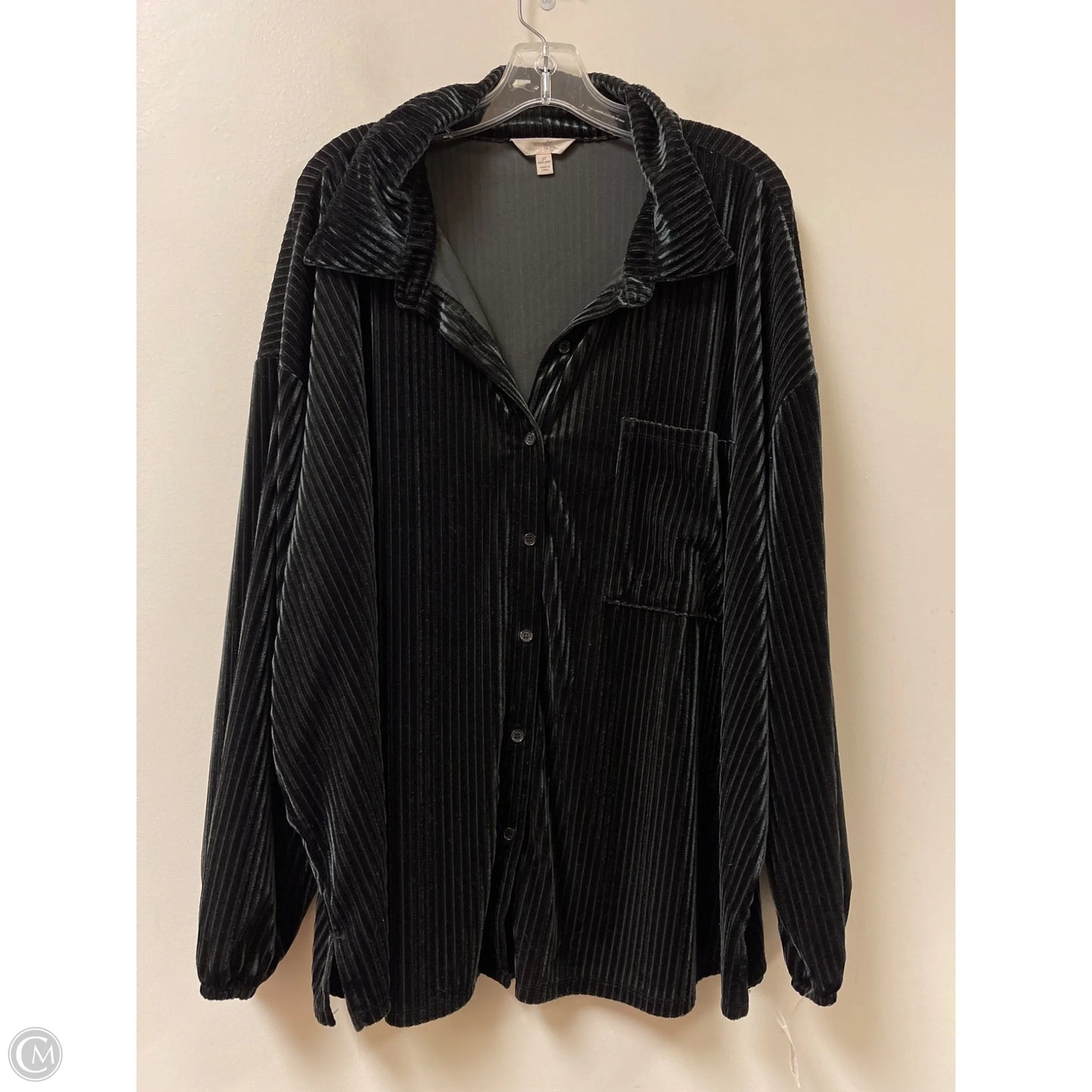 Blouse Long Sleeve By Terra & Sky In Black, Size: 3x