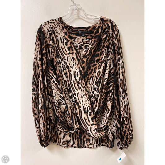 Top Long Sleeve By Inc In Animal Print, Size: L