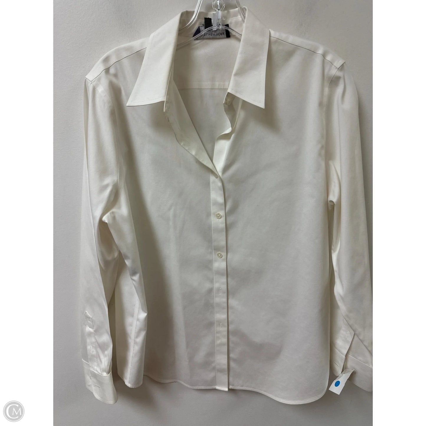 Blouse Long Sleeve By Jones New York In White, Size: L