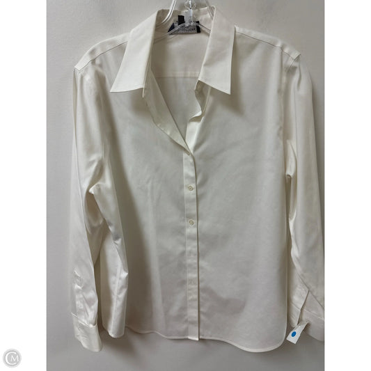 Blouse Long Sleeve By Jones New York In White, Size: L