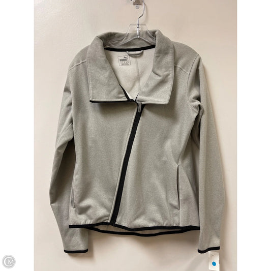Athletic Jacket By Puma In Grey, Size: M