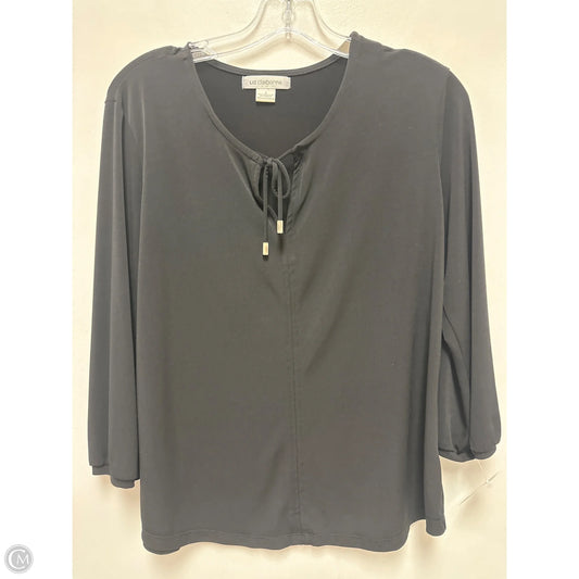 Top Long Sleeve By Liz Claiborne In Black, Size: L