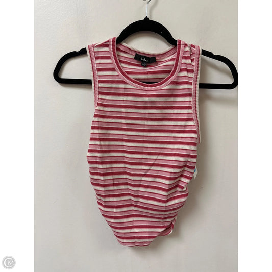 Top Sleeveless By Lulus In Pink & White, Size: S
