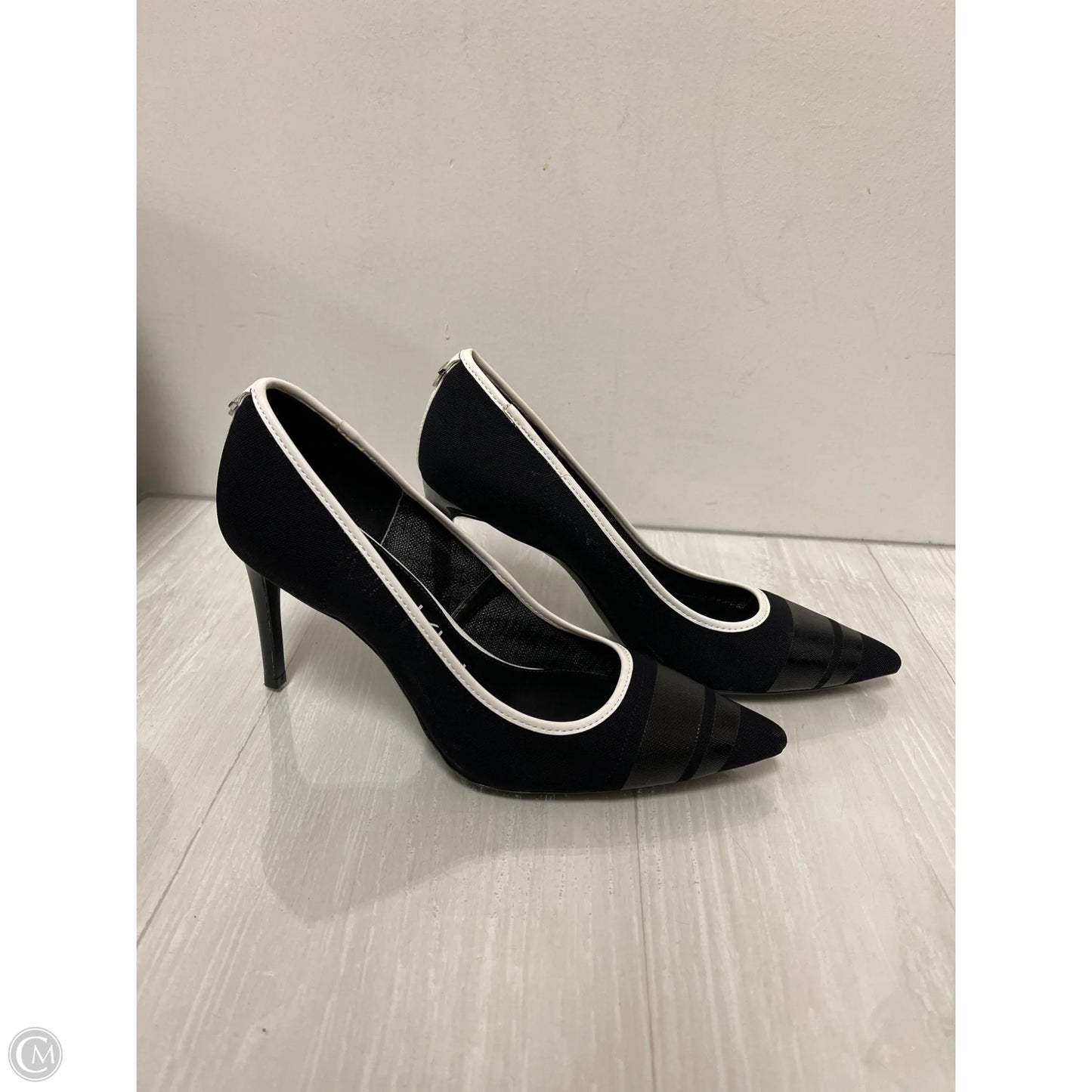 Shoes Heels Stiletto By Calvin Klein In Black & White, Size: 8