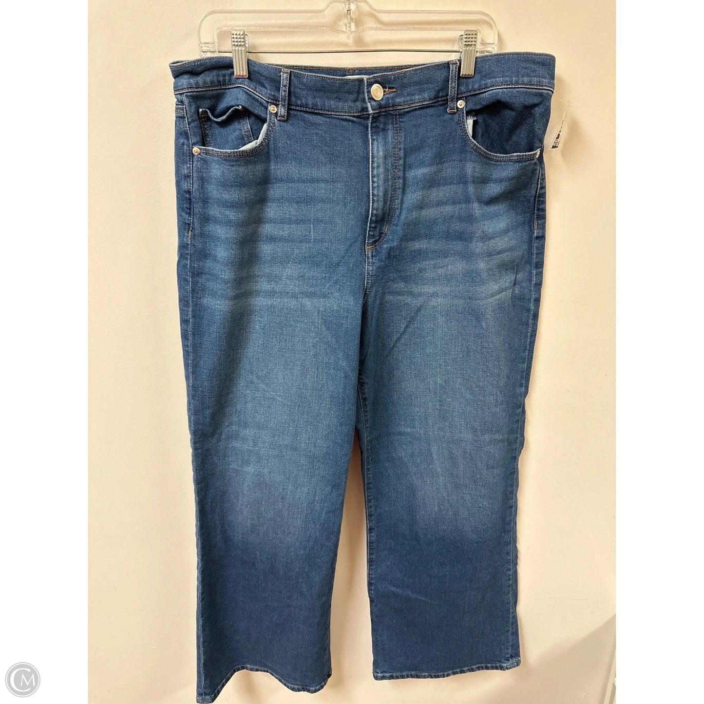 Jeans Wide Leg By Loft In Blue Denim, Size: 16