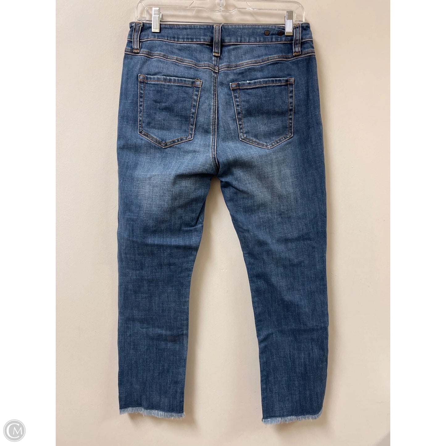Jeans Straight By Cabi In Blue Denim, Size: 4