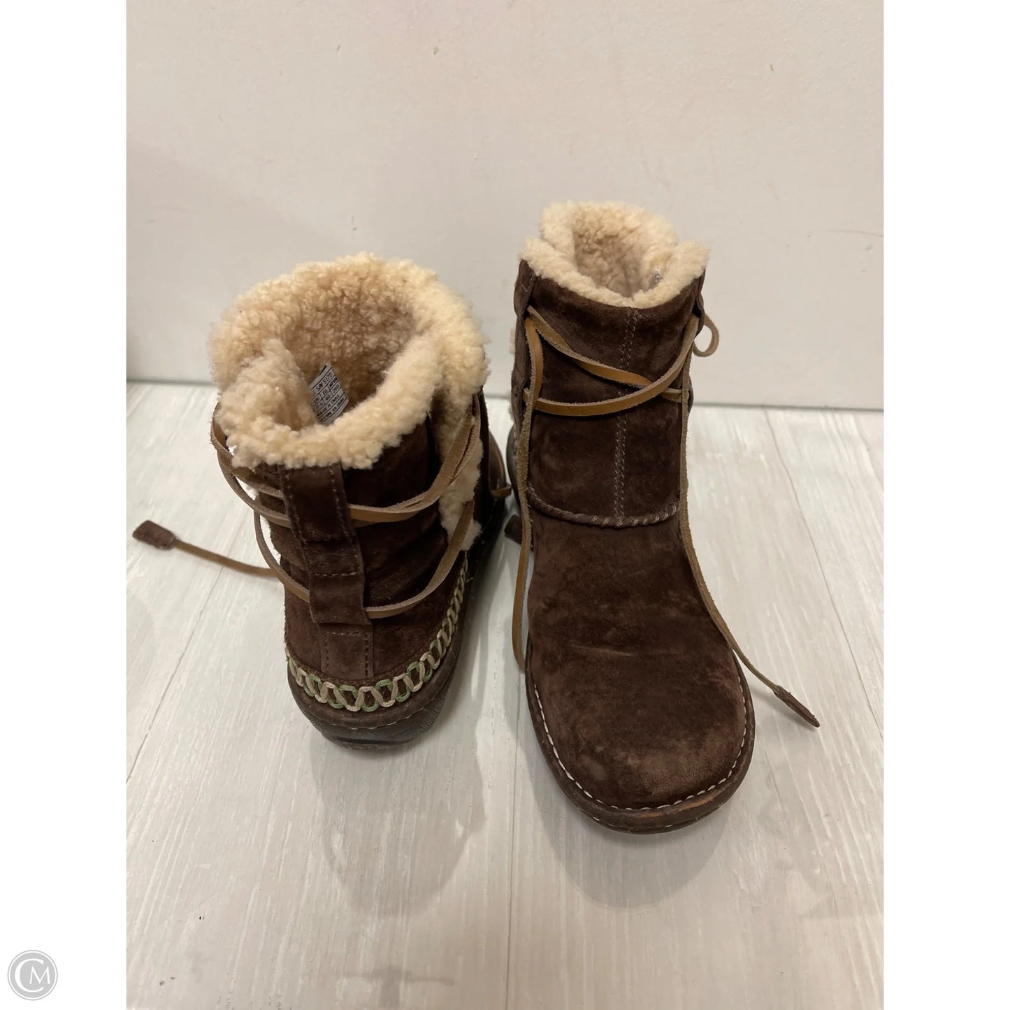 Boots Designer By Ugg In Brown, Size: 9